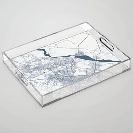 Kanpur City Map of Uttar Pradesh, India - Coastal Acrylic Tray