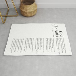 God The Artist - Angela Morgan Poem - Literature - Typography Print 1 Area & Throw Rug