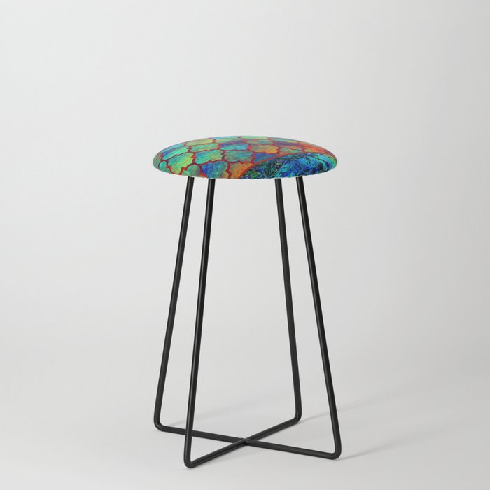 Bohemian hippy colorful country design Counter Stool