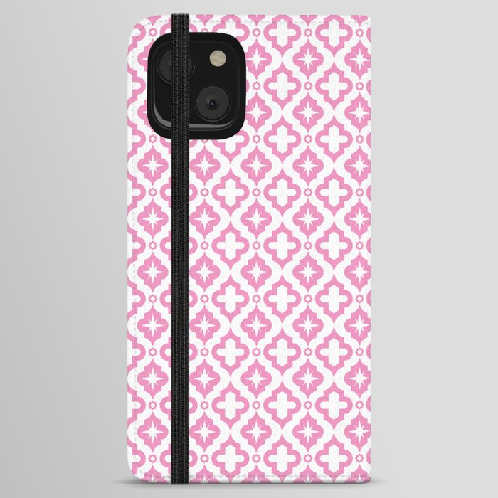 Pink Ornamental Arabic Pattern iPhone Wallet Case