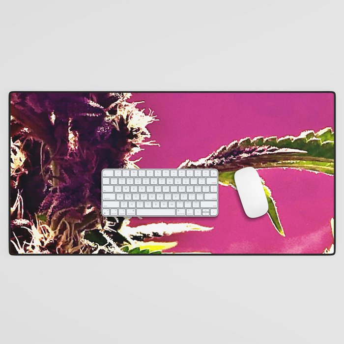 Cannabis Profile in Pink Desk Mat