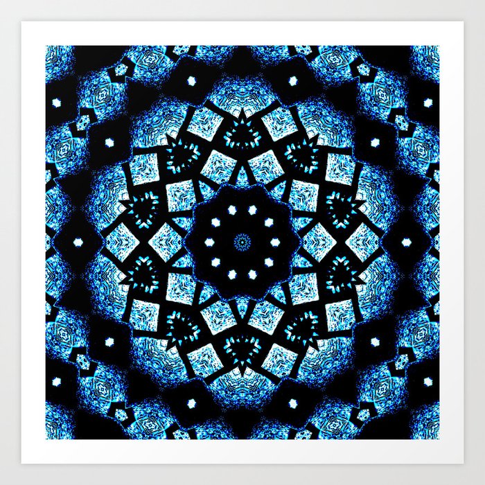 Blue Black Mosaic Kaleidoscope Mandala Art Print By Costa Society6 View full company info for kaleidoscope pictures. blue black mosaic kaleidoscope mandala art print by costa