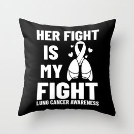 Lung Cancer Ribbon White Awareness Survivor Throw Pillow