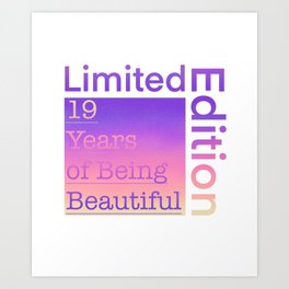 19 Year Old Gift Gradient Limited Edition 19th Retro Birthday Art Print