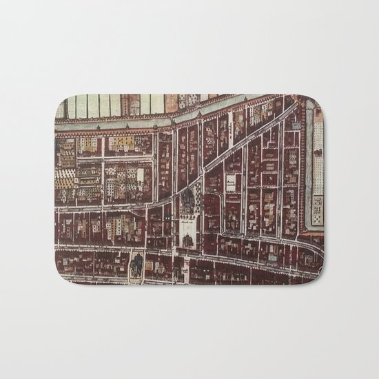 Replica city map of Delft 1649 Bath Mat