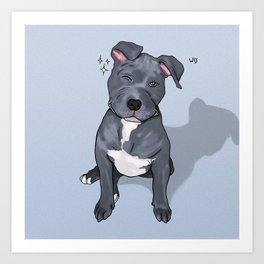 dog winking Art Print
