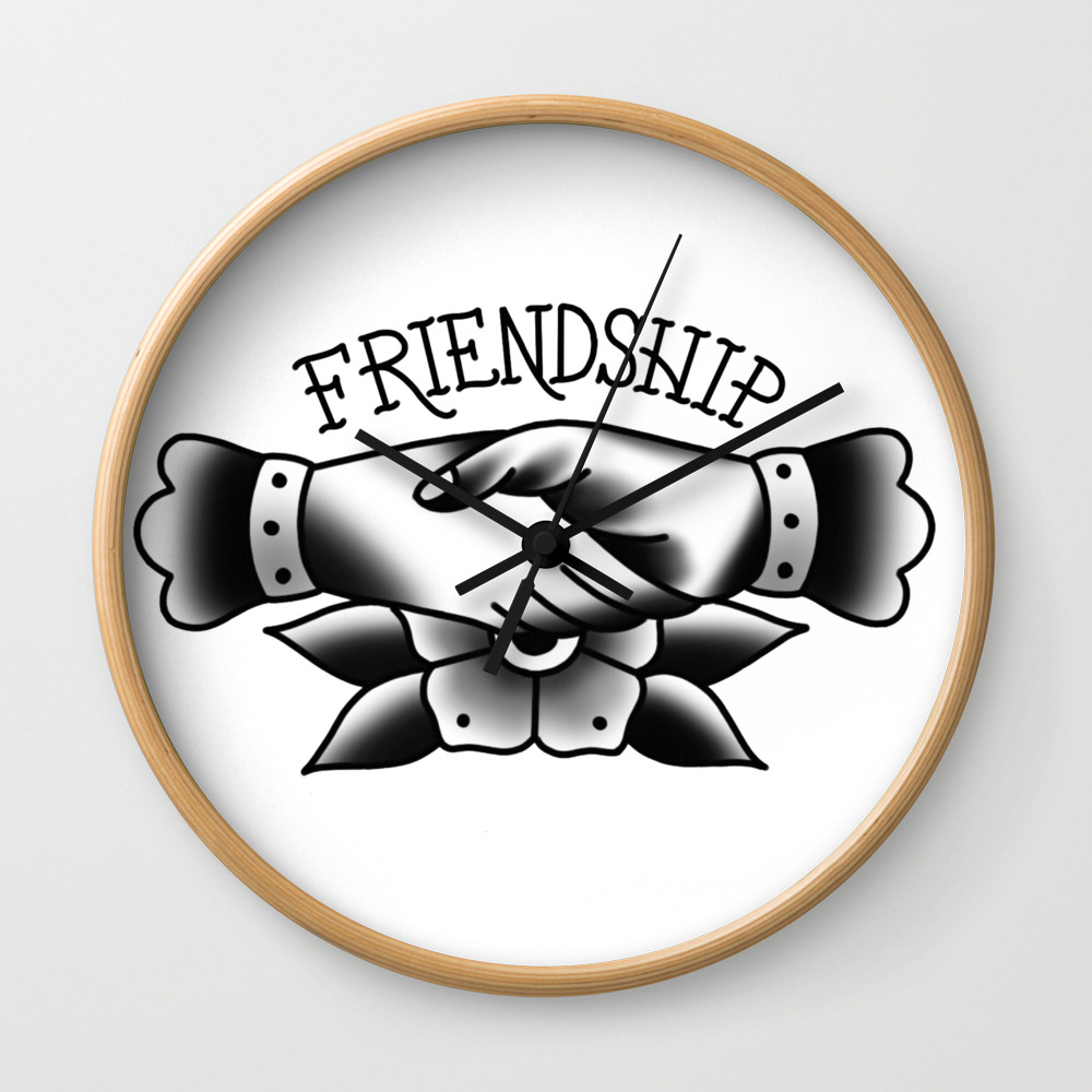 Tattoo Art Friendship Design Hand Draw Tattoo Artist Wall Clock By Tattootraditionart Society6