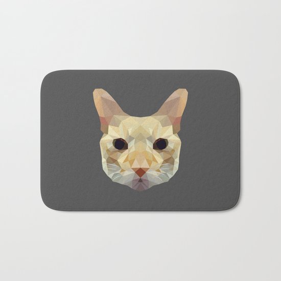 geometric cat head Bath Mat