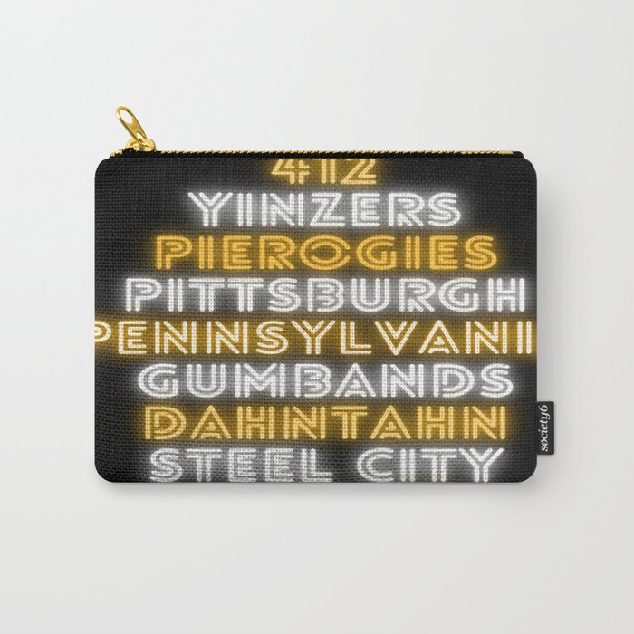 Pittsburgh Pittsburghese Funny Slang Neon Print Carry-All Pouch