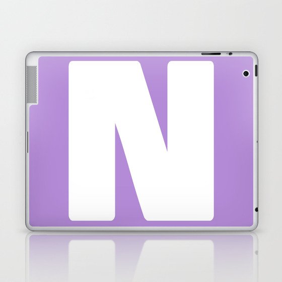 N (White & Lavender Letter) Laptop & iPad Skin
