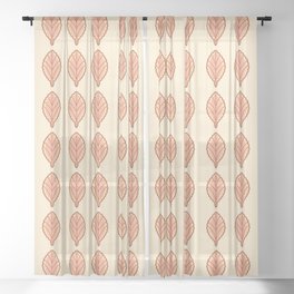 Fall Scalloped Leaf Pattern Sheer Curtain