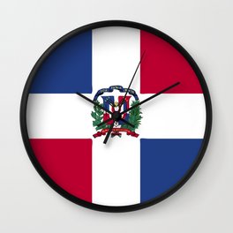 Dominican Republic flag emblem Wall Clock