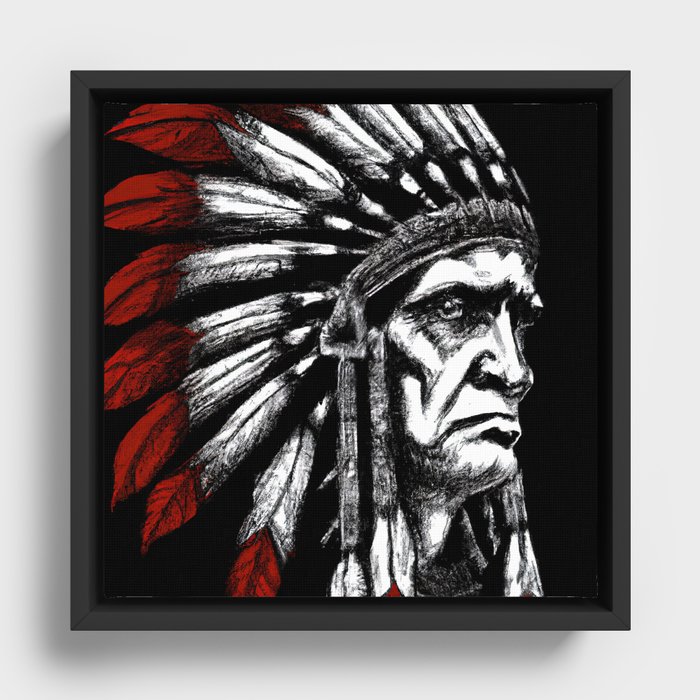 Native American Chief Framed Canvas