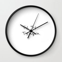 Try again, Positive quotes Wall Clock
