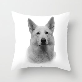 White german shepherd Throw Pillow