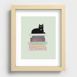 Books & Cats Recessed Framed Print