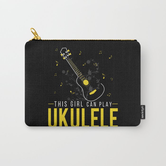 This Girl Can Play Ukulele Yellow Carry-All Pouch