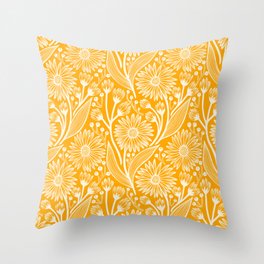 Saffron Coneflowers Throw Pillow