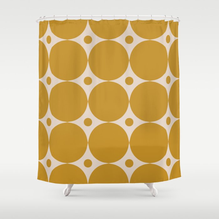 Futura Mid-century Modern Minimalist Abstract Pattern in Mustard Gold Shower Curtain