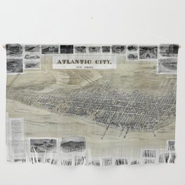 Atlantic City, New Jersey-1900 vintage pictorial map Wall Hanging