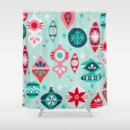 Christmas Ornaments – Mint Palette Shower Curtain