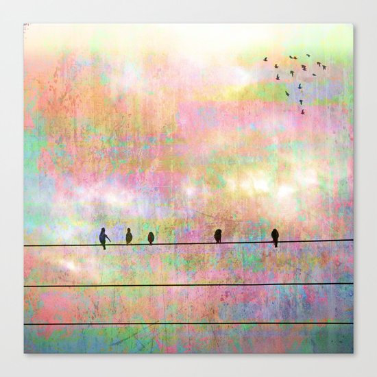 The Quickening, Abstract Sky and Birds Canvas Print