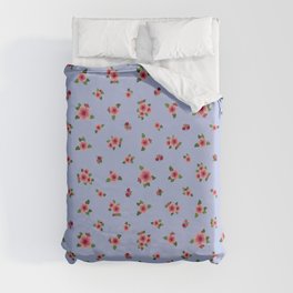 Pink Roses All Over - periwinkle Duvet Cover