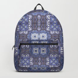 Midnight Periwinkle Symmetrical Geometric Pattern with Highlights Backpack
