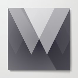 Sawtooth Inverted Blue Grey Metal Print | Pointed, Searchlights, Grey, Teeth, Silhouette, Vector, Repetition, Jagged, Shades, Monochrome 