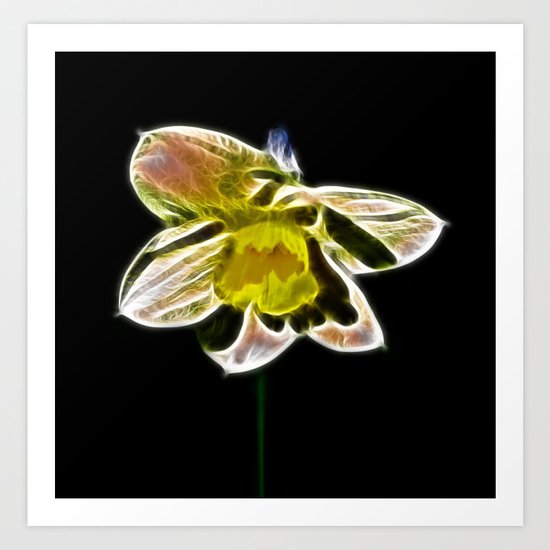 Fractal Daffodil Art Print