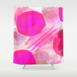 Pink Abstract Pattern Shower Curtain