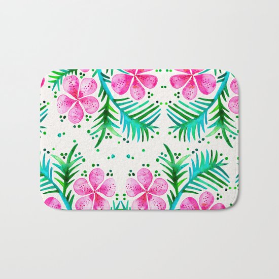 Orchid Bunch – Fuchsia & Green Palette Bath Mat