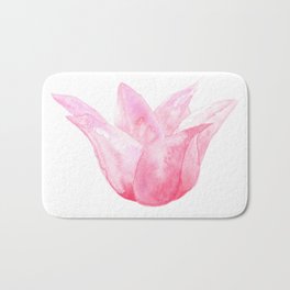Letting Go - Beautiful Pink Tulip Watercolor Bath Mat