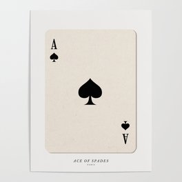Ace of Spades Playing Card Art Print Trendy Poster | Trendy, Blackandwhite, Graphicdesign, Tiktok, Pinterest, Aesthetic, Dormdecor, Playingcard, Vintage, Digital 