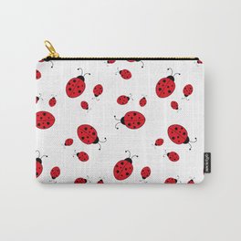 Ladybugs on White Carry-All Pouch