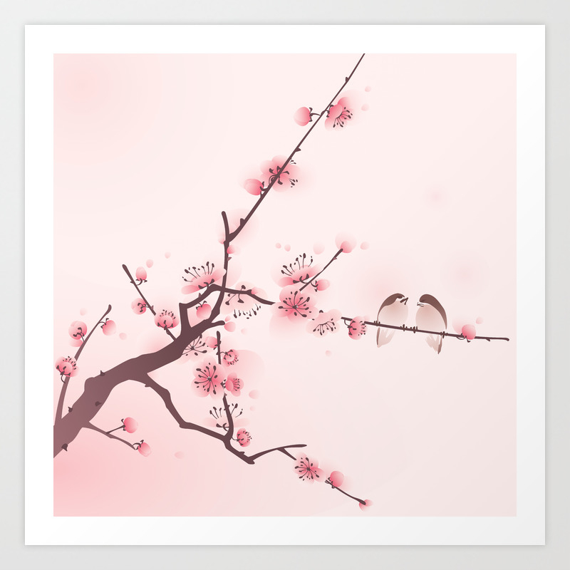 Asian Inspired Cherry Blossoms Spring Box Card