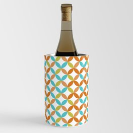 Multi-color circles in blue and orange on a light background. Wine Chiller