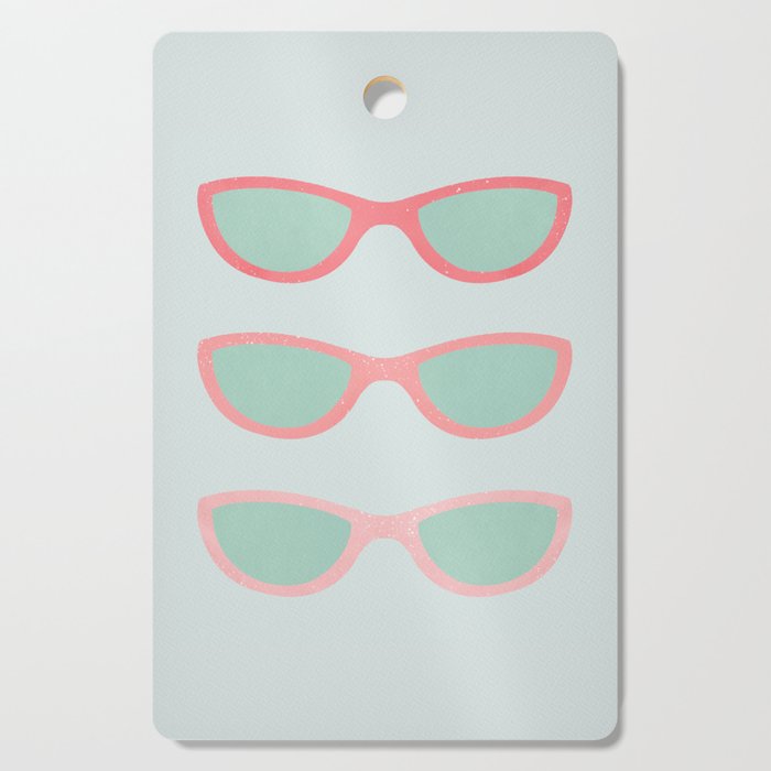 Pink glasses Cutting Board