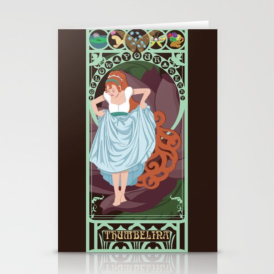 Thumbelina Nouveau - Thumbelina Stationery Cards