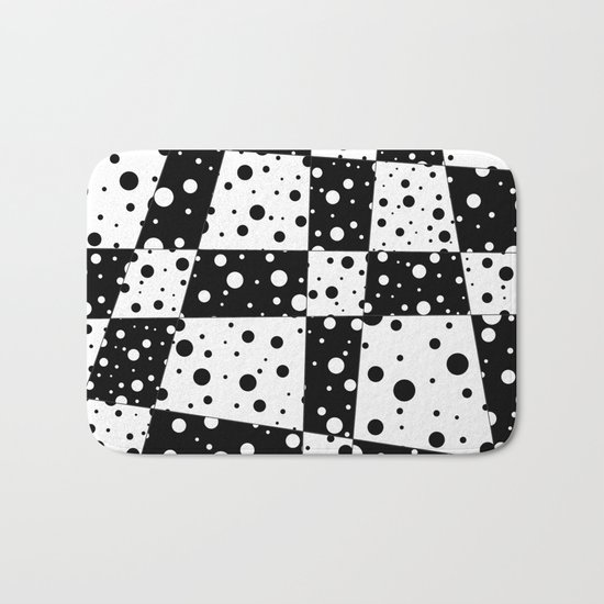 Holes In Black And White Bath Mat