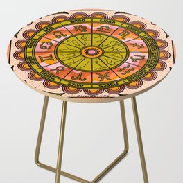 Retro Zodiac Wheel Side Table