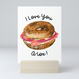 I Love You A-Lox! Bagel Mini Art Print
