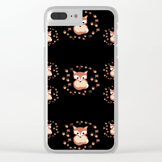 foxes in autumn. Pattern. Clear iPhone Case