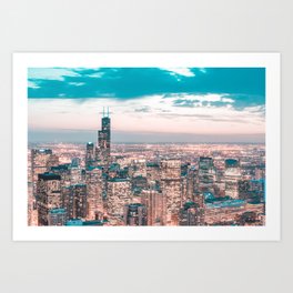 Chicago Night Sky Art Print