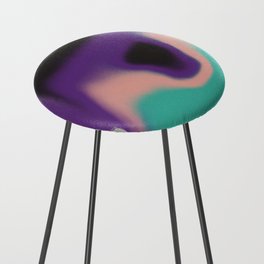 Purple and turquoise warped liquid Counter Stool