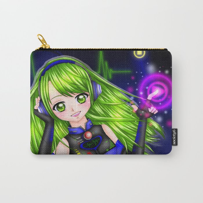 Press the Play Button - Anime Girl with Headphones Carry-All Pouch