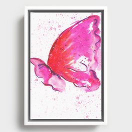 The Pink Butterfly -  Watercolor Butterflies Framed Canvas