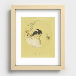 Girl and swan - Paul Gauguin Recessed Framed Print