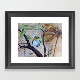 Bird on Branch Framed Art Print