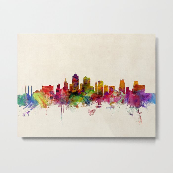 Kansas City Skyline Metal Print